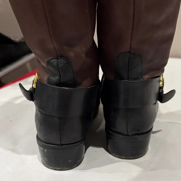 Lauren Ralph Lauren Black and Brown Over the Knee Boots - Picture 5 of 8